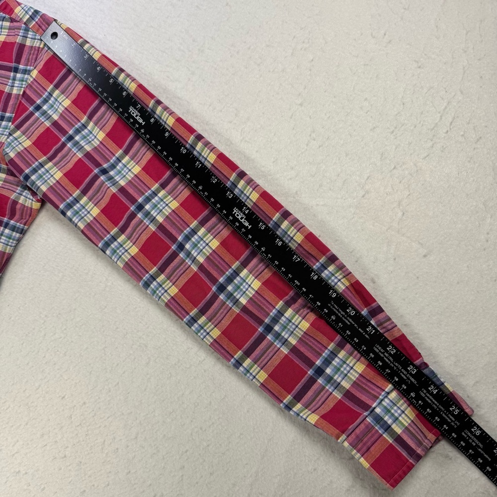 Ralph Lauren Men’s L Custom Fit Pink Multicolor Plaid Shirt 100% Cotton‎ - Picture 12 of 13